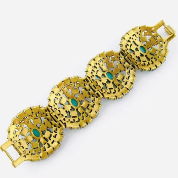 :: S&D💙🎋SeaGoddess BlueGreen Statement Bracelet - Picture 5 of 8